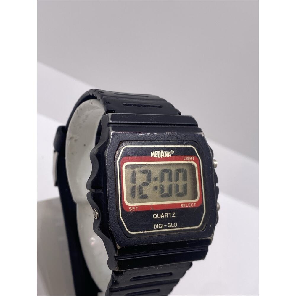 Medana Digital Quartz Lcd Watch New Battery Vintage Digital